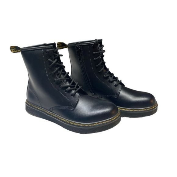 Dr. Martens Air Wair CombatBoots Bouncing Soles Zipper Black Womens 7 New - Picture 2 of 12